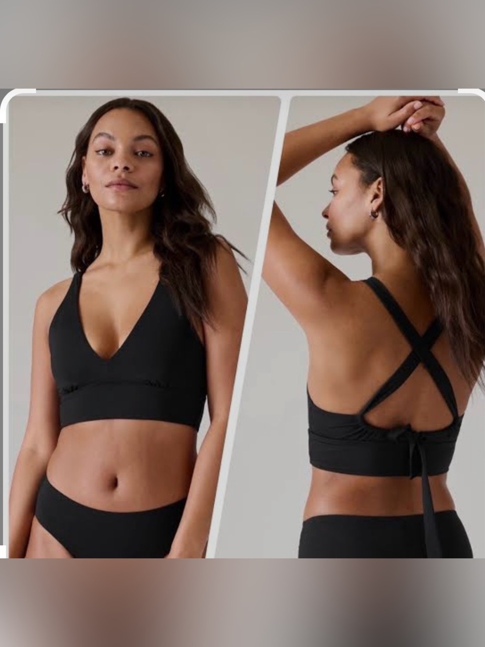 Athleta Black Tie-back Bralette  for swimming or workouts